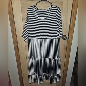 Striped Black and White Dress